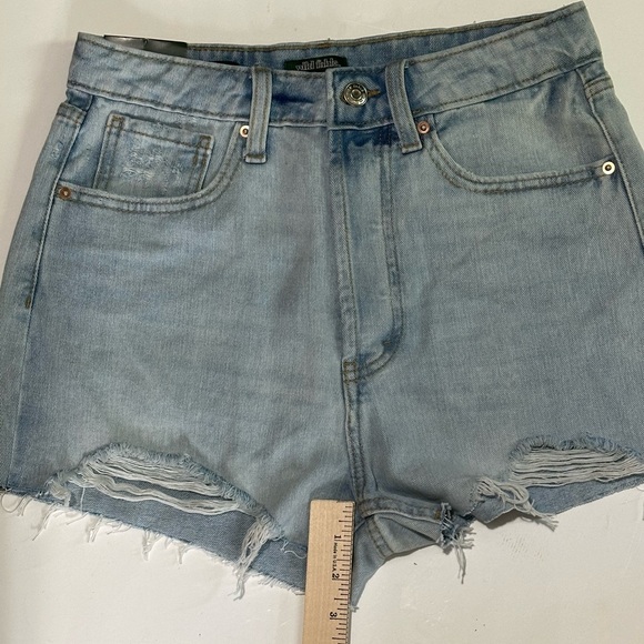Highest Rise Cut off Jean Shorts Womens Sz 4 Waist 27 Wild Fable Daisy Dukes NWT - Picture 4 of 8